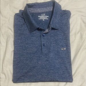 Vineyard Vines Blue Striped Performance Golf Polo XL EUC